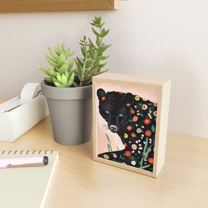 Floral Bear Mini Art Print Gallery Image 2