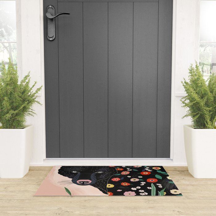 Floral Bear Welcome Mat Gallery Image 3