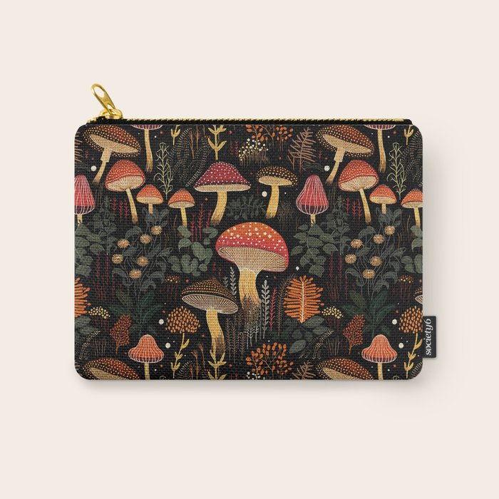 Dark Forest Magic Mushrooms Art Carry All Pouch Gallery Image 1