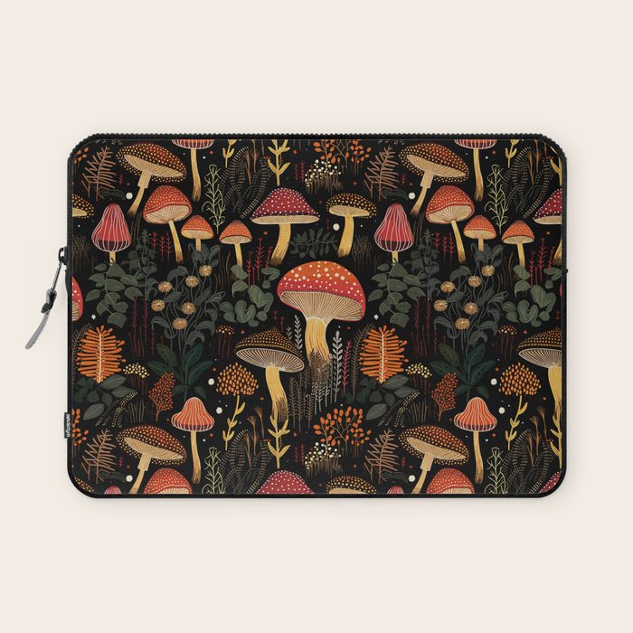 Dark Forest Magic Mushrooms Art Laptop Sleeve Gallery Image 1