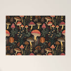 Dark Forest Magic Mushrooms Art Welcome Mat Gallery Image 1