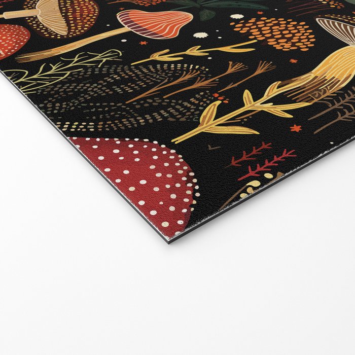 Dark Forest Magic Mushrooms Art Welcome Mat Gallery Image 2