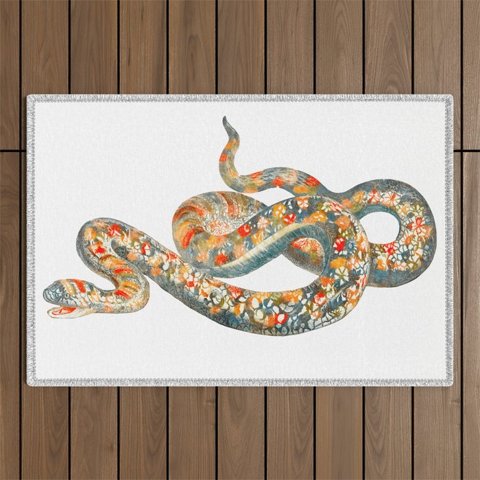 A snake by Johan Teyler  Outdoor Rug Gallery Image 1