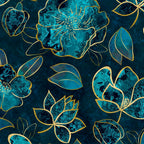Elegant And Fancy Fantasy Flower Pattern In Turquoise And Gold Coffee Mug Gallery Image 2