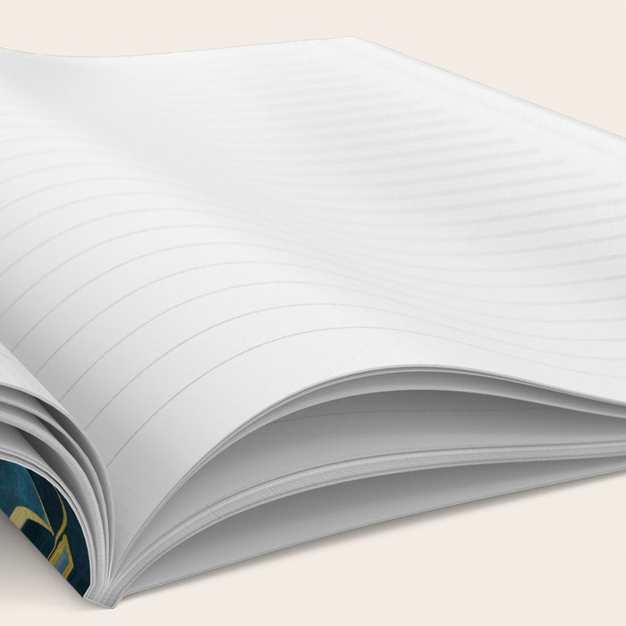 Elegant And Fancy Fantasy Flower Pattern In Turquoise And Gold Notebook Gallery Image 2