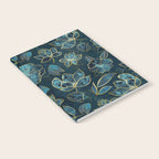 Elegant And Fancy Fantasy Flower Pattern In Turquoise And Gold Notebook Gallery Image 2