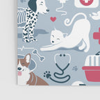 Veterinary medicine, happy and healthy friends // pastel blue background Poster Gallery Image 3