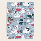 Veterinary medicine, happy and healthy friends // pastel blue background Poster Gallery Image 4