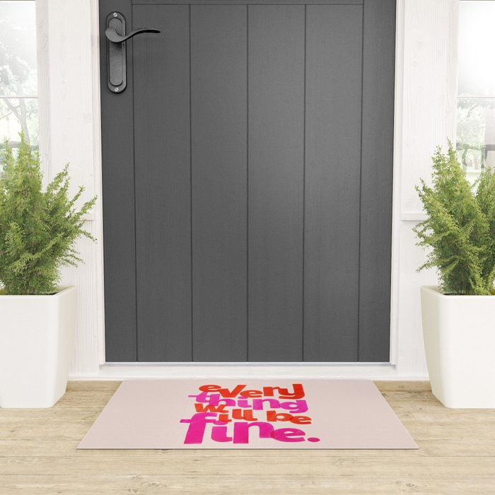 Everything Will Be Fine Typography Welcome Mat Gallery Image 3
