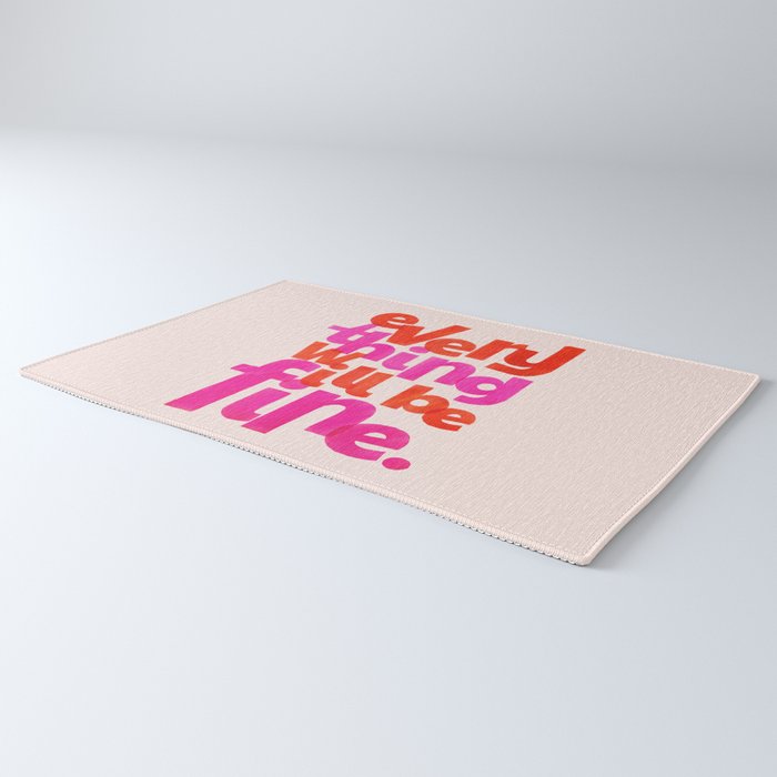 Everything Will Be Fine Typography Rug Gallery Image 3