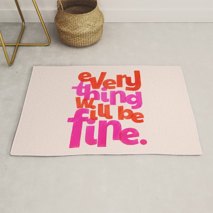 Everything Will Be Fine Typography Rug Gallery Image 1