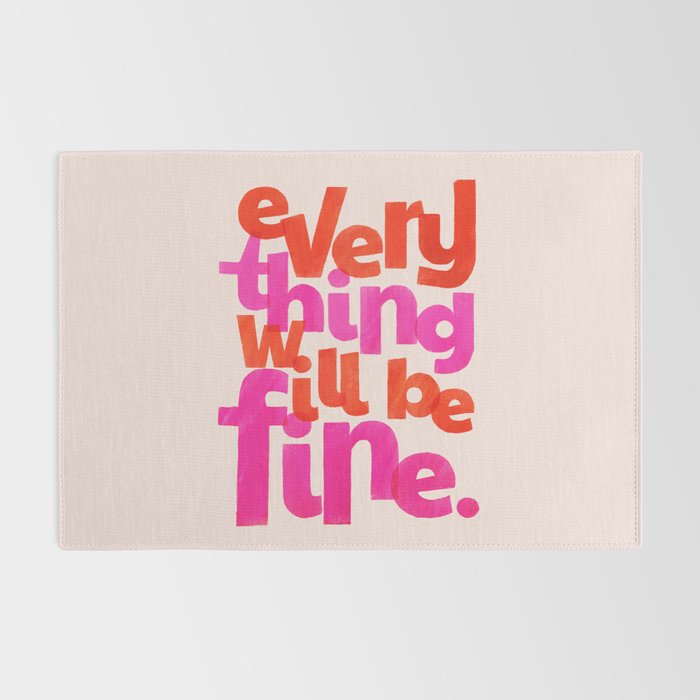 Everything Will Be Fine Typography Rug Gallery Image 2