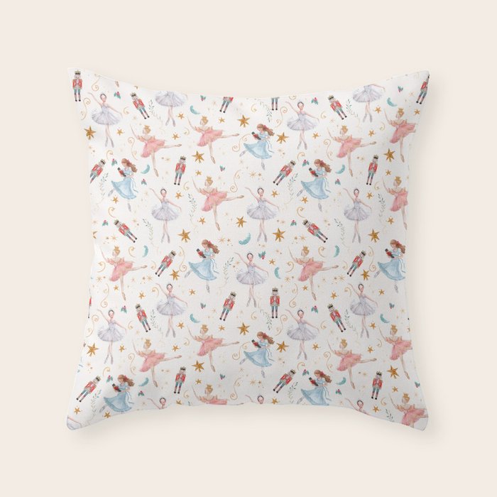 Christmas ballet Throw Pillow Gallery Image 1