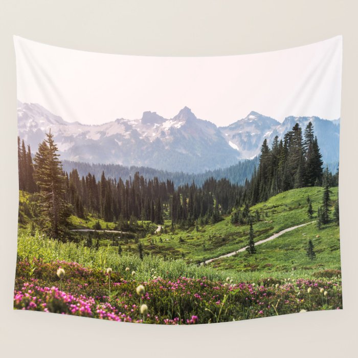 Mountain Wildflower Hiking Highs - 74/365 Wall Tapestry Gallery Image 4