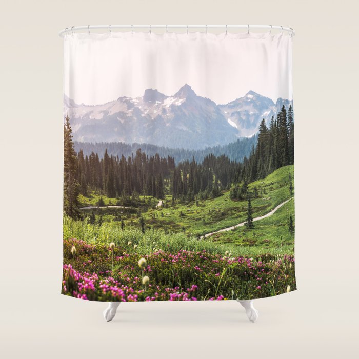 Mountain Wildflower Hiking Highs - 74/365 Shower Curtain Gallery Image 1