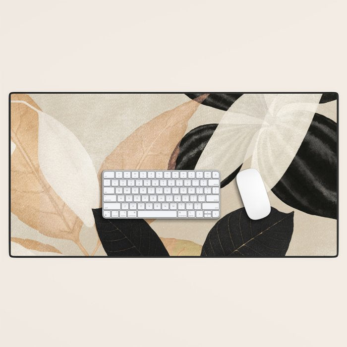 Minimal Abstract Art Tropical Leaves 2 Desk Mat Gallery Image 1