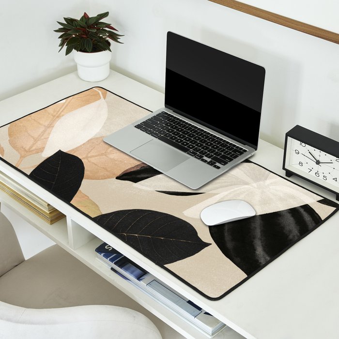 Minimal Abstract Art Tropical Leaves 2 Desk Mat Gallery Image 2