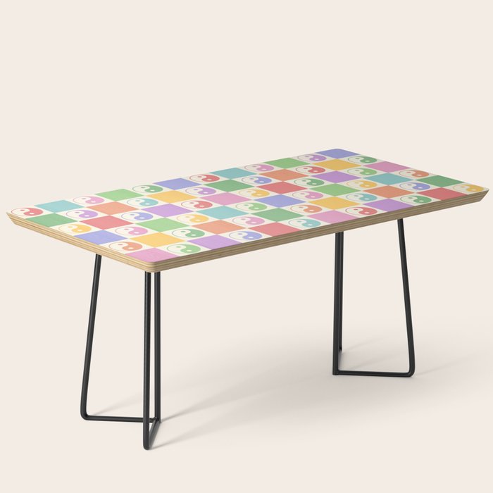 Colorful Yin Yang Checkered Pattern Coffee Table Gallery Image 1