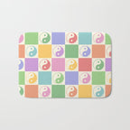 Colorful Yin Yang Checkered Pattern Bath Mat Gallery Image 1