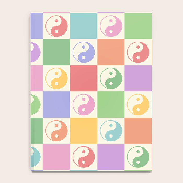 Colorful Yin Yang Checkered Pattern Notebook Gallery Image 4