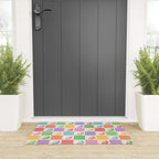 Colorful Yin Yang Checkered Pattern Welcome Mat Gallery Image 3