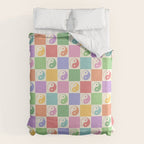 Colorful Yin Yang Checkered Pattern Duvet Cover Gallery Image 6