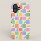 Colorful Yin Yang Checkered Pattern iPhone Case Gallery Image 1