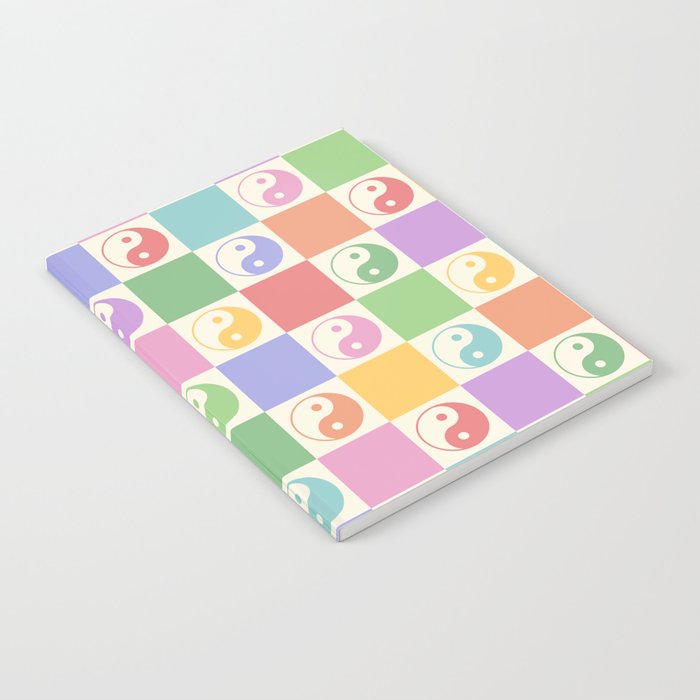 Colorful Yin Yang Checkered Pattern Notebook Gallery Image 1