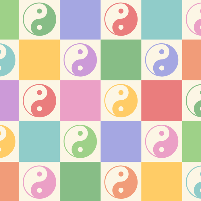 Colorful Yin Yang Checkered Pattern Coffee Mug Gallery Image 2