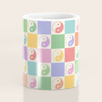Colorful Yin Yang Checkered Pattern Coffee Mug Gallery Image 4