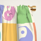 Colorful Yin Yang Checkered Pattern Window Curtain Gallery Image 2