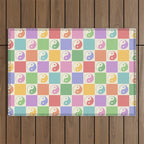 Colorful Yin Yang Checkered Pattern Outdoor Rug Gallery Image 1