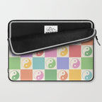 Colorful Yin Yang Checkered Pattern Laptop Sleeve Gallery Image 2