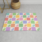 Colorful Yin Yang Checkered Pattern Rug Gallery Image 1