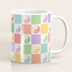 Colorful Yin Yang Checkered Pattern Coffee Mug Gallery Image 1