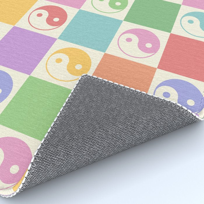 Colorful Yin Yang Checkered Pattern Rug Gallery Image 4