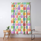 Colorful Yin Yang Checkered Pattern Window Curtain Gallery Image 5
