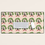 Bonsai in Pink and Green Desk Mat Gallery Image 1