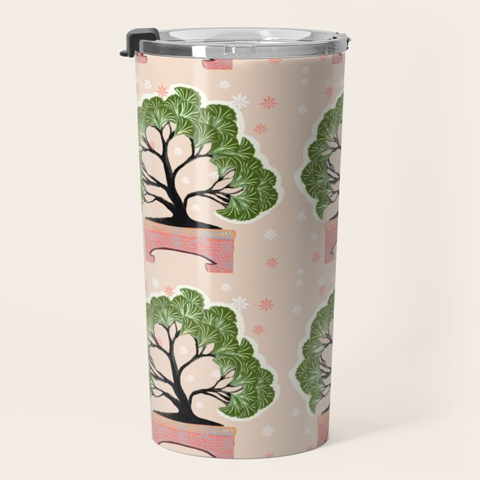 Bonsai in Pink and Green Travel Mug Gallery Image 3