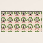 Bonsai in Pink and Green Desk Mat Gallery Image 3