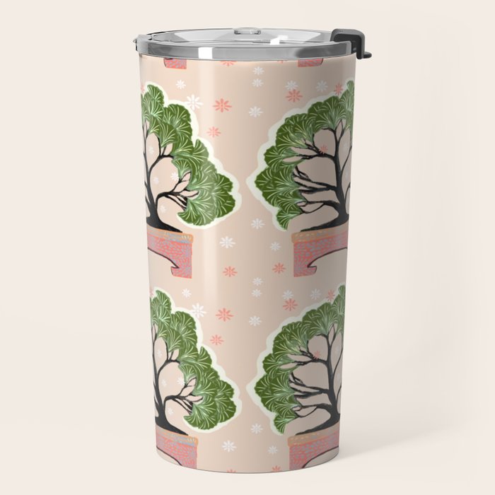 Bonsai in Pink and Green Travel Mug Gallery Image 2