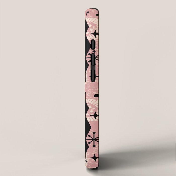 Retro Atomic Mid Century Pattern 771 Dusty Rose iPhone Case Gallery Image 2