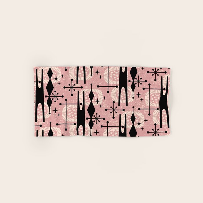 Retro Atomic Mid Century Pattern 771 Dusty Rose Towels Gallery Image 1