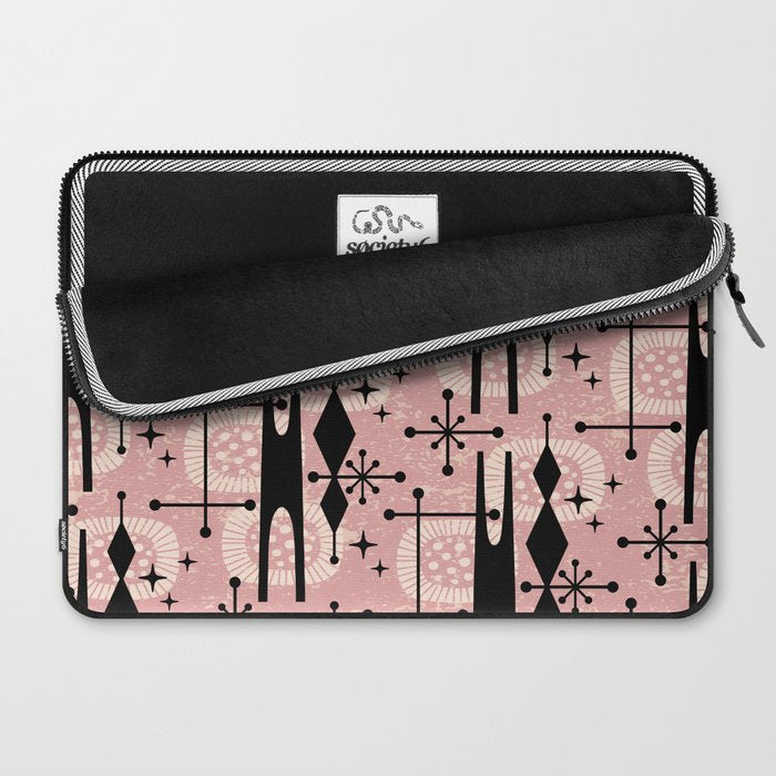 Retro Atomic Mid Century Pattern 771 Dusty Rose Laptop Sleeve Gallery Image 2