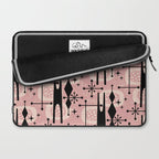Retro Atomic Mid Century Pattern 771 Dusty Rose Laptop Sleeve Gallery Image 2