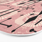 Retro Atomic Mid Century Pattern 771 Dusty Rose Bath Mat Gallery Image 3