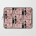 Retro Atomic Mid Century Pattern 771 Dusty Rose Laptop Sleeve Gallery Image 1