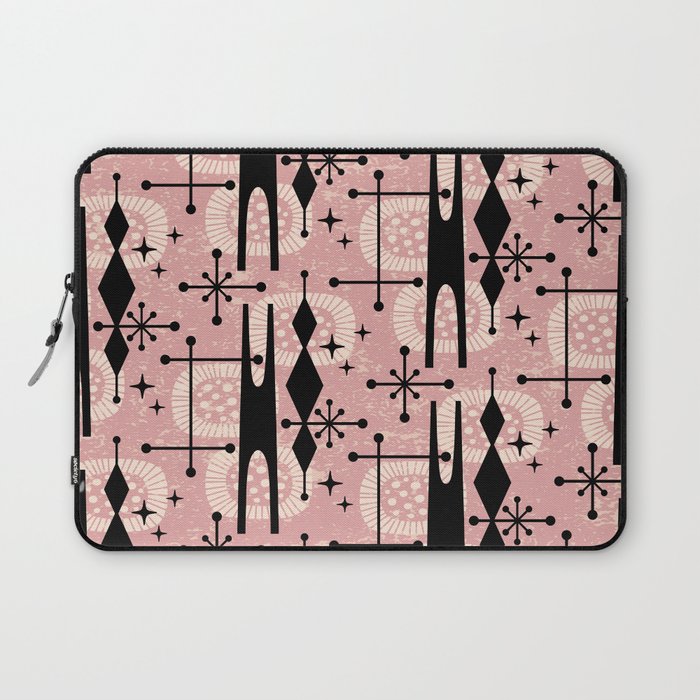Retro Atomic Mid Century Pattern 771 Dusty Rose Laptop Sleeve Gallery Image 1
