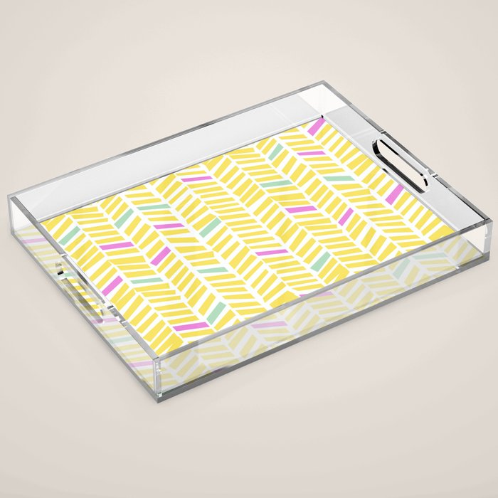 Herringbone Yellow Acrylic Tray Gallery Image 1
