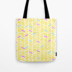 Herringbone Yellow Tote Bag Gallery Image 1